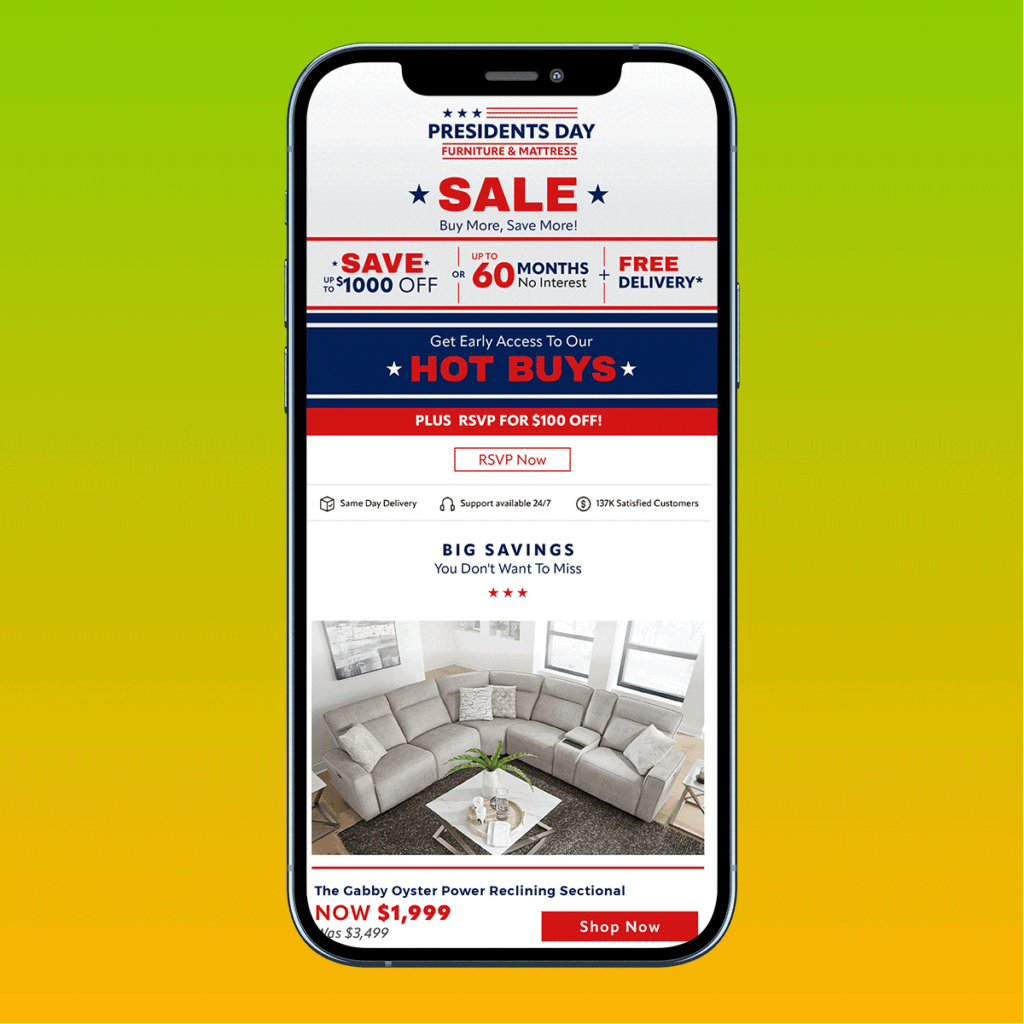 ud email furniture president day scroll animation