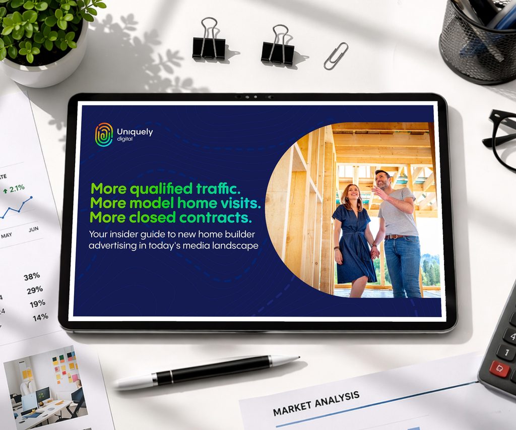 Guide to Digital Advertising for Home Builders home builder guide tablet mockup