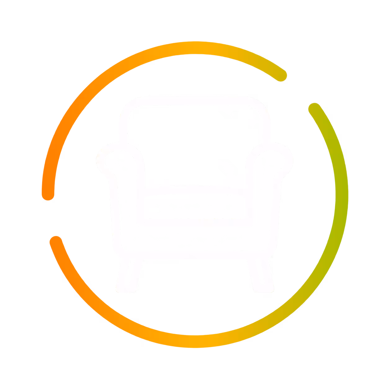 orange ombre white chair